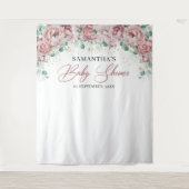 Boho roze rozen eucalyptus goud baby shower wandkleed (Voorkant)