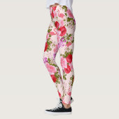  boho roze rozen florale tropische flamingo leggings (Links)
