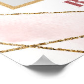 Boho roze rozen gouden baby shower foto prop poster (Hoek)