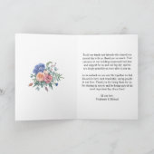 Boho roze rozen groen  damast bruiloft bedankkaart (Binnen)