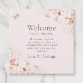 Boho roze rozen welkom cadeau Label (Voorkant)