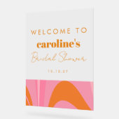 Boho Roze Sinaasappel Abstract Aangepast Vrijgezel Acryl Bord (Hoek)