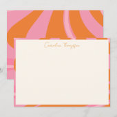 Boho Roze Sinaasappel Abstract Marmer Gepersonalis Bedankkaart (Voorkant / Achterkant)