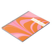 Boho Roze Sinaasappel Abstract Marmer Gepersonalis Notitieboek (Linkerzijde)