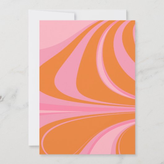 Boho roze Sinaasappel Abstract marmer moderne brui Kaart (Achterkant)