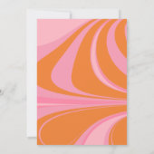 Boho Roze Sinaasappel Abstract Marmeren Vrijgezell Kaart (Achterkant)