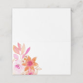 Boho Roze Sinaasappel Bloemen Bruiloft Blank Plaatskaartje (Buitenkant ongevouwen)