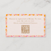 Boho Roze Sinaasappel Bloemen Schattige Baby showe Informatiekaartje (Voorkant)