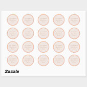 Boho Roze Sinaasappel Bloemen Schattige Baby showe Ronde Sticker (Vel)