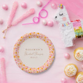 Boho Roze Sinaasappel Bloemen Schattige Vrijgezell Papieren Bordje (Feest)