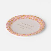 Boho Roze Sinaasappel Bloemen Schattige Vrijgezell Papieren Bordje (Gekanteld)