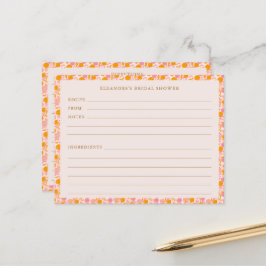 Boho Roze Sinaasappel Bloemen Vrijgezellenfeest Re Briefkaart