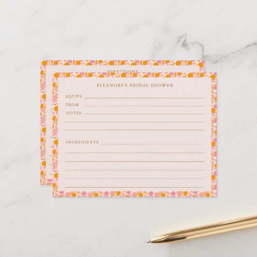 Boho Roze Sinaasappel Bloemen Vrijgezellenfeest Re Briefkaart (Voorkant / Achterkant in situ)