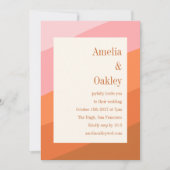 Boho Roze Sinaasappel Terracotta Bright Bold Weddi Kaart (Voorkant)