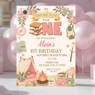 Boho Roze Smore Leuk om Eén te zijn Eerste Verjaar Kaart