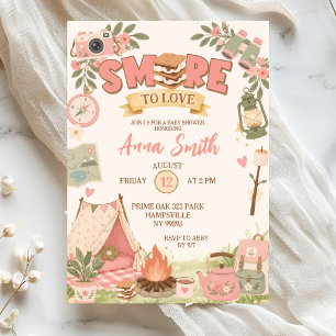 Boho Roze Smore To Love Baby Shower Kaart