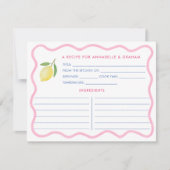 Boho Roze Squiggle Citroen Vrijgezellenfeest Recep Kaart (Voorkant)