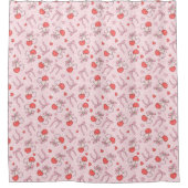 Boho Roze strik & bessen Douchegordijn (Voorkant)