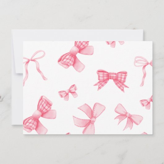 Boho Roze Strik boek voor baby verzoek kaart (Achterkant)