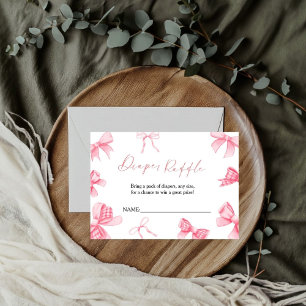 Boho Roze Strik Deken Loterij voor Baby Shower Kaa Kaart