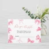 Boho Roze Strik Luierspel voor Baby Shower Kaart (Staand voorkant)