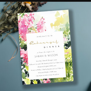 Boho Roze Tropische Bougainvillea Proefdinermaal Kaart