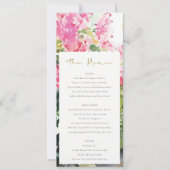 Boho Roze Tropische Bougainvillea Wedding Menu Kaa Kaart