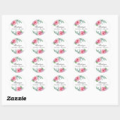 Boho roze tuinbloemen. Floral bruiloft dank u Ronde Sticker (Vel)