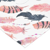 Boho Roze Veren Korte Tafelloper (Hoek)
