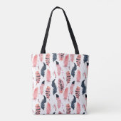 Boho Roze Veren Tote Bag (Achterkant)