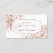 Boho roze visitekaartje (Achterkant)