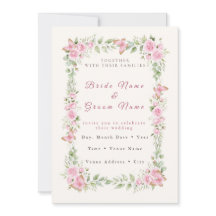 Boho Roze Vlinder Trouw Uitnodiging - Watercolor