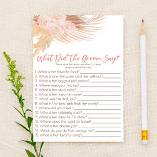 Boho roze wat de bruidegom zeggen Vrijgezellenfees Briefpapier