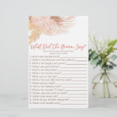 Boho roze wat de bruidegom zeggen Vrijgezellenfees Briefpapier (Staand voorkant)