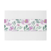 Boho Roze Waterverf bloemenbruiloft Uitnodigingen Wikkel (Achterkant Voorbeeld)