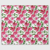Boho Roze Waterverf Bloemig Cadeaupapier (Vlak)