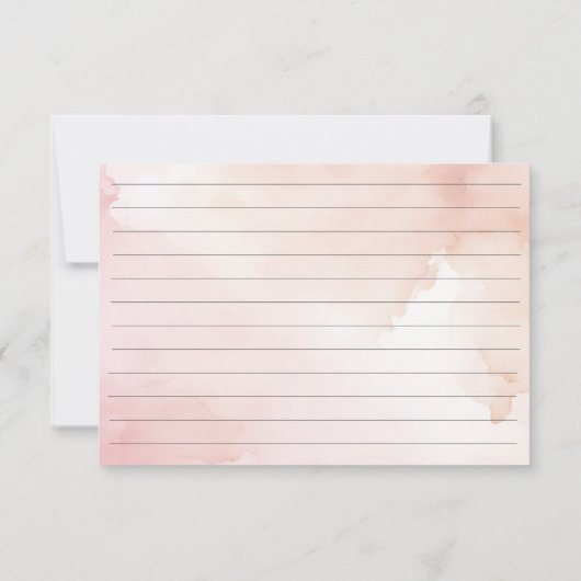 Boho Roze Waterverf Desert Cactus Recept Kaart (Achterkant)