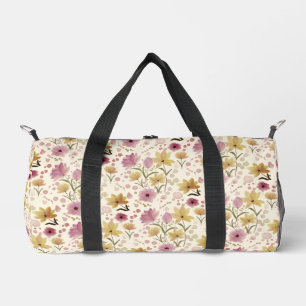 boho Roze Waterverf Wildbloem Plunjezak