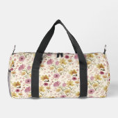 boho Roze Waterverf Wildbloem Plunjezak (Achterkant)