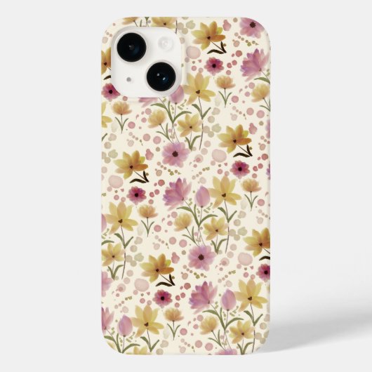 Boho Roze Waterverf Wildflower Case-Mate iPhone Case (Achterkant)