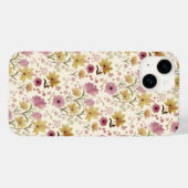 Boho Roze Waterverf Wildflower Case-Mate iPhone Case (Achterkant (horizontaal))