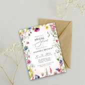 Boho Roze Wilde Bloemen Liefde in bloei Bruidsdouc Kaart