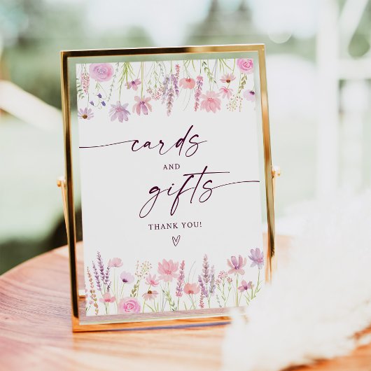 Boho Roze Wildflower Kaarten en geschenken Verjaar Poster