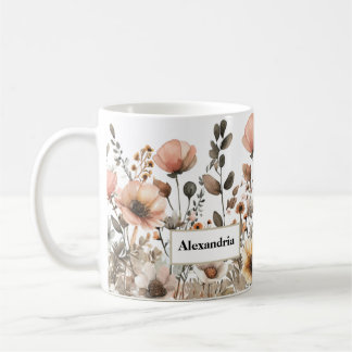 Boho Roze Wildflowers Koffiemok