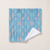 Boho Roze Wit en Blauwe Pijl Bad Handdoek (Wasdoekje)