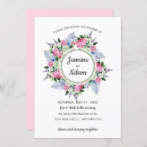 Boho Roze Wit Lavendel Bloemen lijst Bruiloft