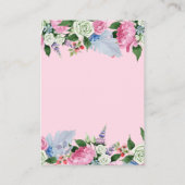 Boho roze witte lavendel bloemen bruiloft details informatiekaartje (Achterkant)
