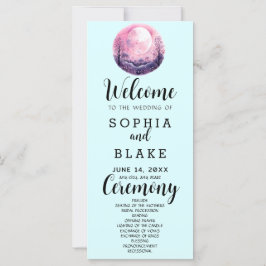 Boho Roze & Witte Volle Maan Blauwe Trouwprogramma