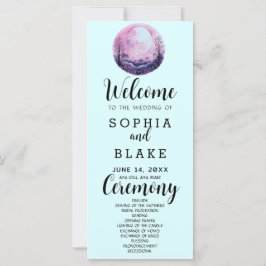 Boho Roze & Witte Volle Maan Blauwe Trouwprogramma
