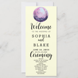 Boho Roze & Witte Volle Maan Gele Trouwprogramma